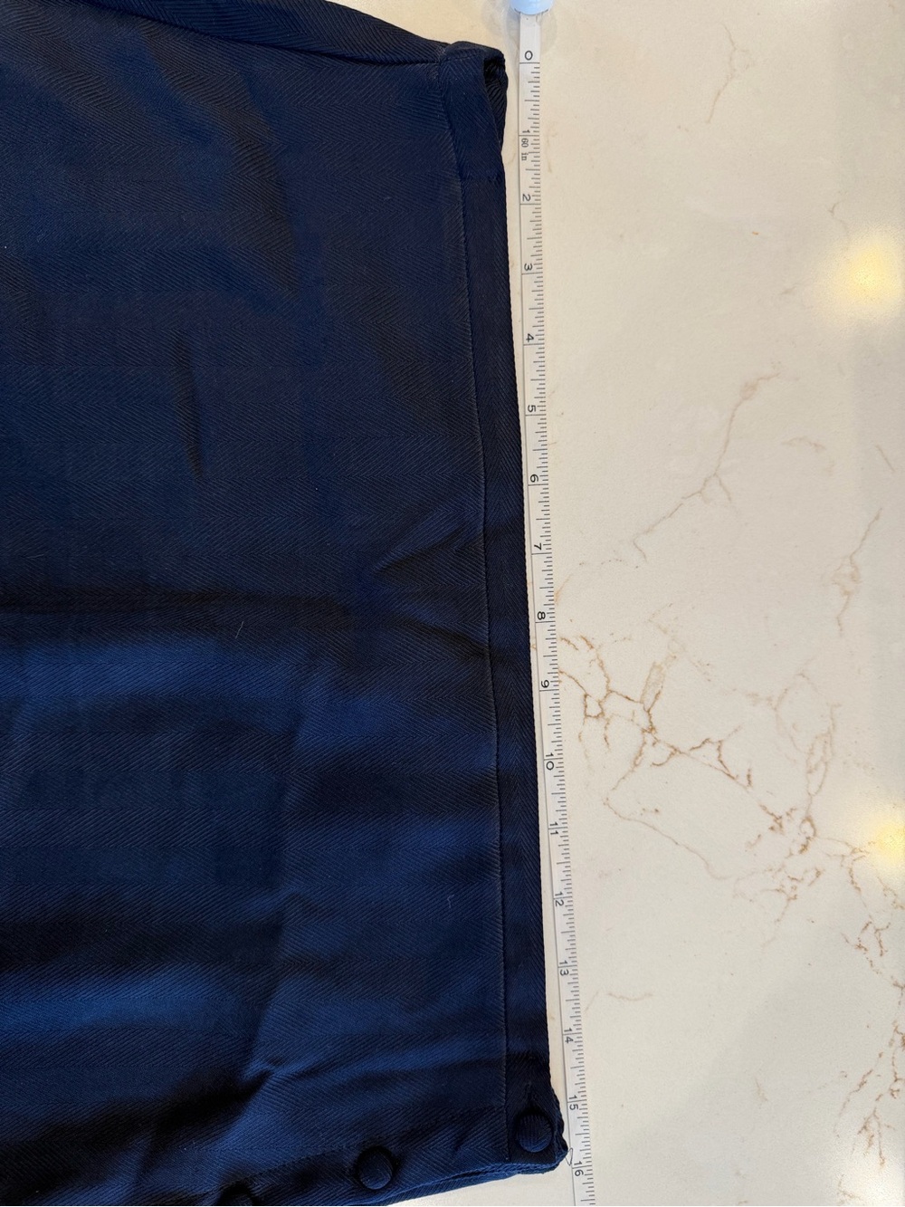 Vintage Savannah Navy A-Line Midi Skirt Button Panel Close / medium - Picture 9 of 11